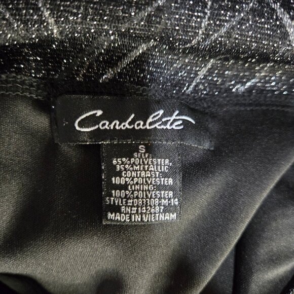 Y2K Black Silver Glitter Maxi Dress Size S Prom Party Sleeveless Stretch Mermaid - Picture 8 of 8